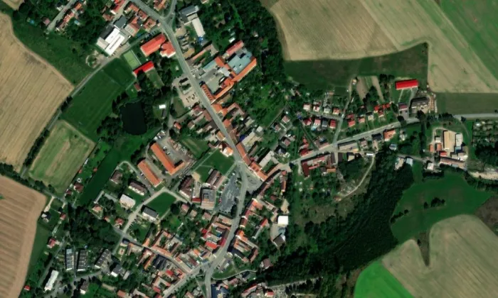 kostel svatého Michala (Želetava) – letecký pohled