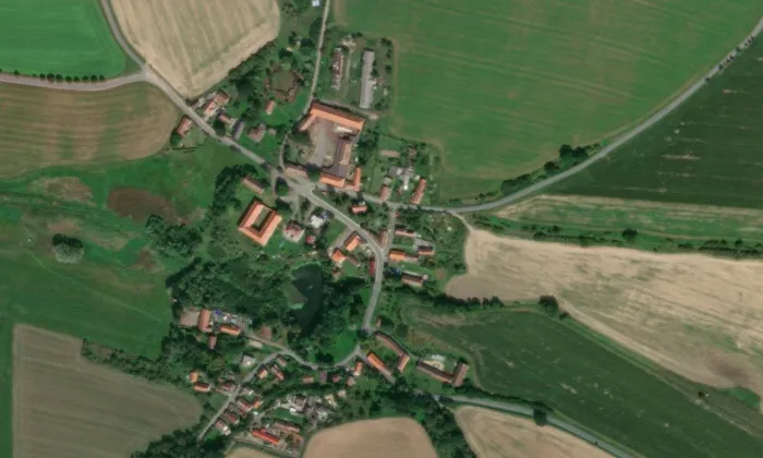 Kostel svatého Mikuláše (Čečovice) – letecký pohled
