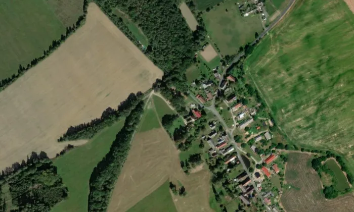 Kostel svatého Mikuláše (Šitboř) – letecký pohled