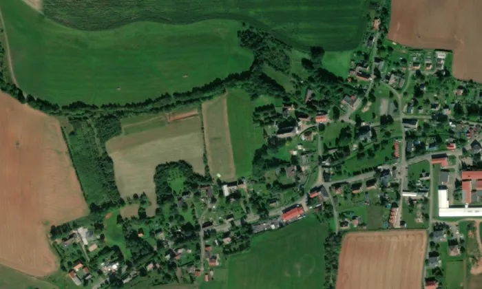 Kostel svatého Mikuláše (Hajnice) – letecký pohled