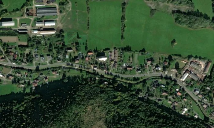 kostel svatého Mikuláše (Hynčice) – letecký pohled