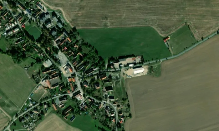 Kostel svatého Mikuláše (Pernarec) – letecký pohled