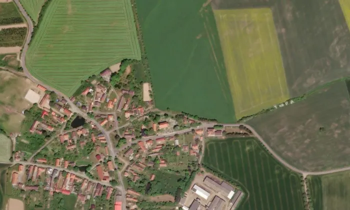 Kostel svatého Mikuláše (Potvorov) – letecký pohled