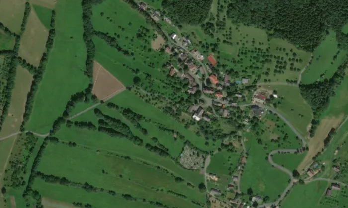 Kostel svatého Mikuláše (Světlá pod Ještědem) – letecký pohled