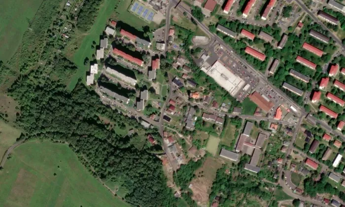 Kostel svatého Mikuláše (Všebořice) – letecký pohled
