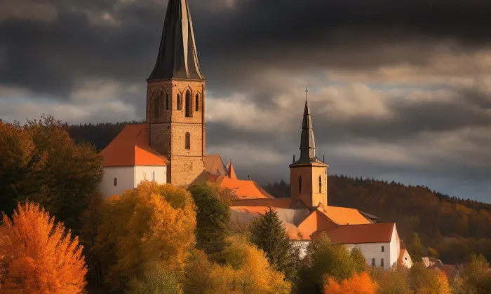 kostel svatého Mikuláše a svaté Alžběty v Chebu – autumn