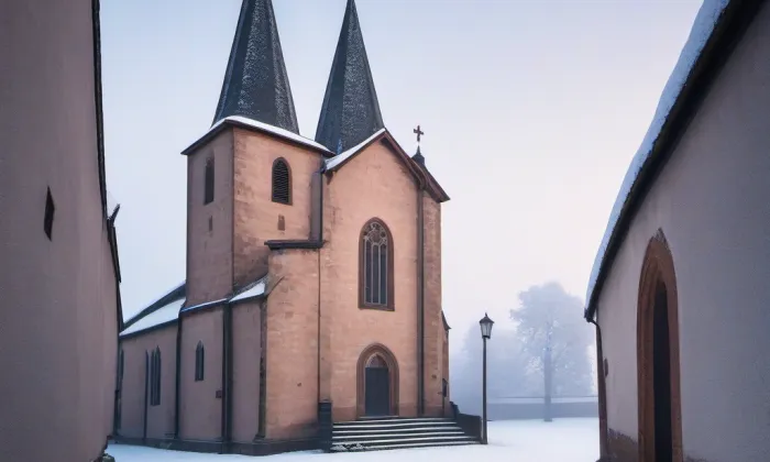 kostel svatého Mikuláše a svaté Alžběty v Chebu – winter