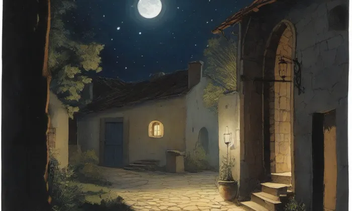 Kostel svatého Mikuláše v Třídomí – noc