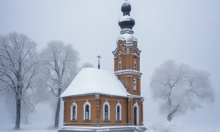 Kostel svatého Mikuláše ve Svatém Mikuláši – winter