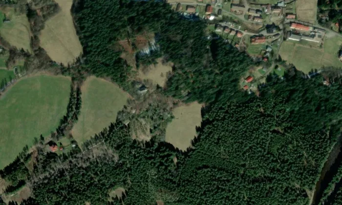 Kostel svatého Mořice (Annín) – letecký pohled