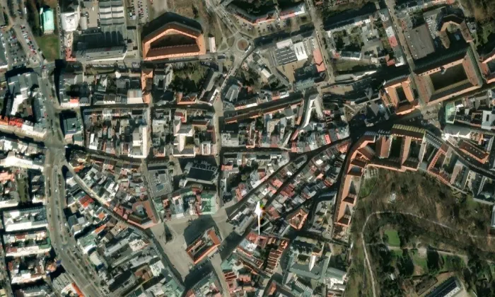 Kostel svatého Mořice (Olomouc) – letecký pohled