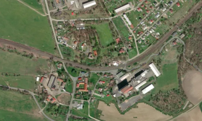 Kostel svatého Osvalda (Nebanice) – letecký pohled