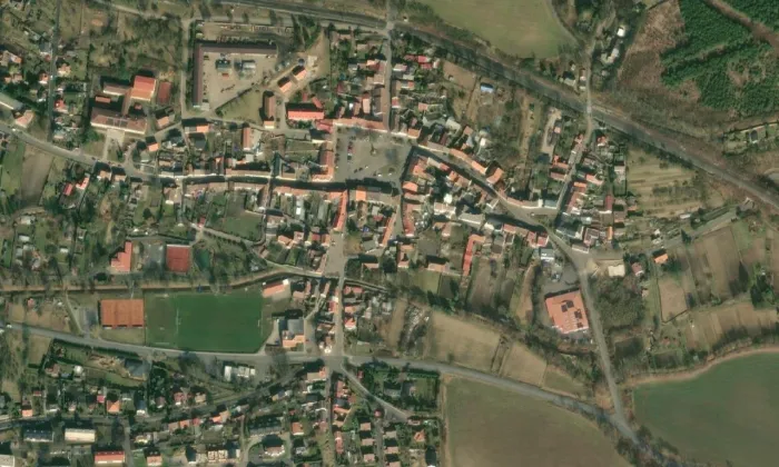 Kostel svatého Otmara – letecký pohled