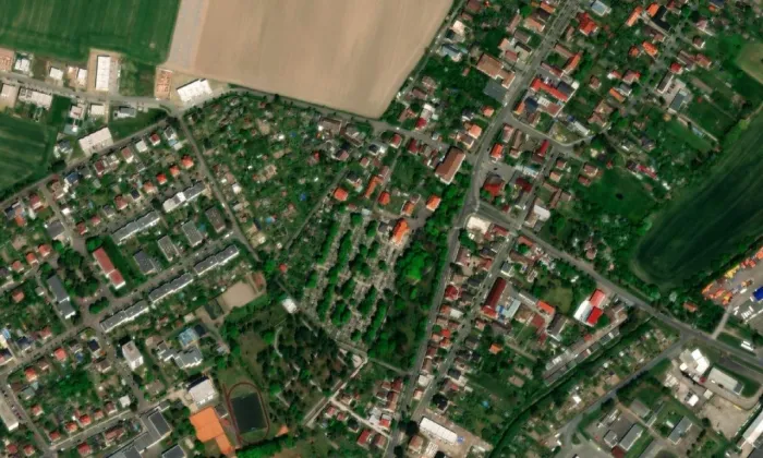 Kostel svatého Pavla (Pouchov) – letecký pohled