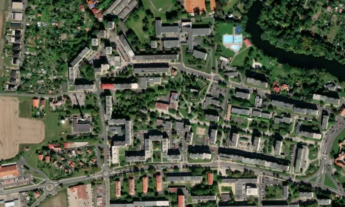 Kostel svatého Petra (Louny) – letecký pohled
