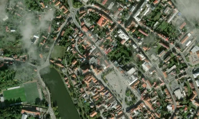 Kostel svatého Petra a Pavla (Čáslav-Staré Město) – letecký pohled