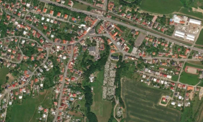 Kostel svatého Petra a Pavla (Želechovice nad Dřevnicí) – letecký pohled