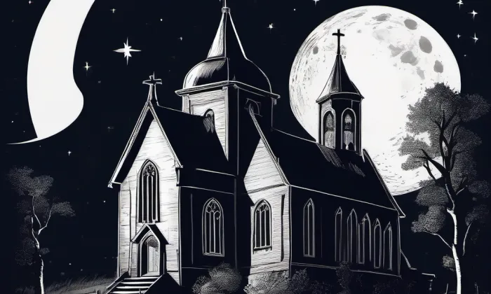 Kostel svatého Petra a Pavla (Horní Újezd) – noc