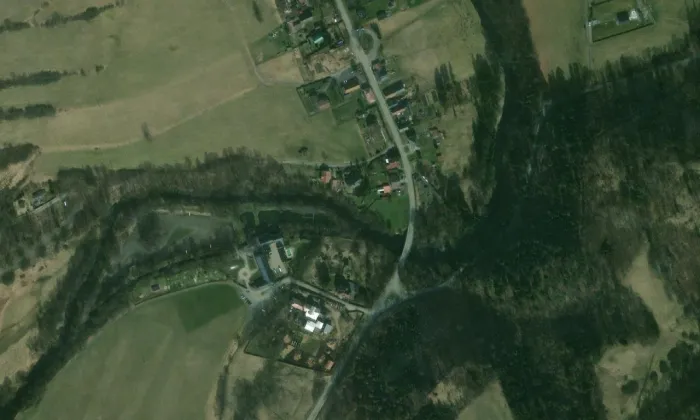 Kostel svatého Petra a Pavla (Kružberk) – letecký pohled