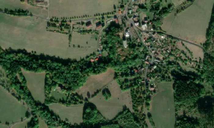 Kostel svatého Pia V. – letecký pohled