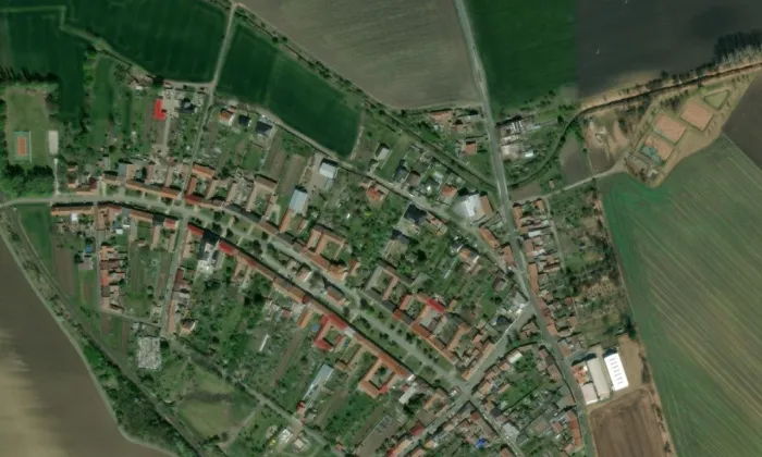 kostel svatého Prokopa (Čehovice) – letecký pohled