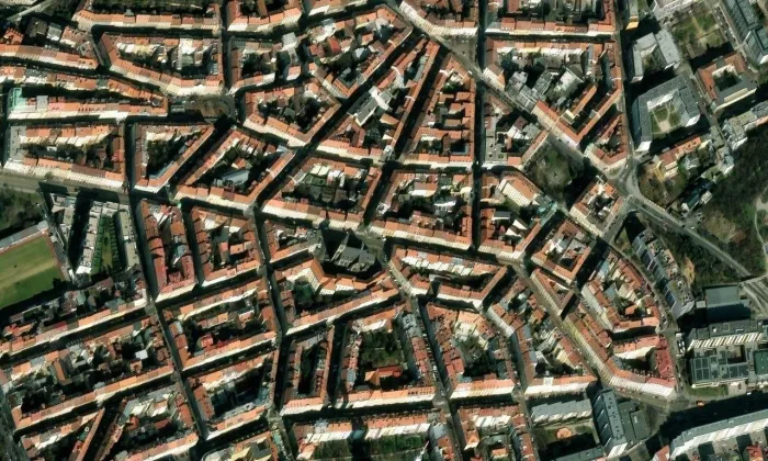 Kostel svatého Prokopa (Žižkov) – letecký pohled