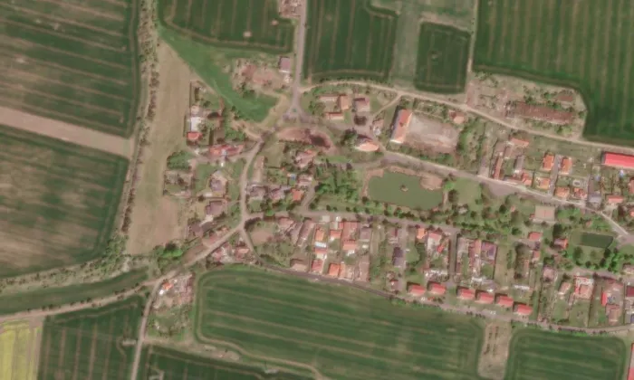 Kostel svatého Prokopa (Blažim) – letecký pohled