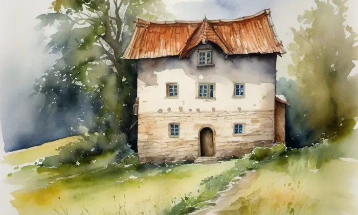 Kostel svatého Prokopa (Braník) – akvarel