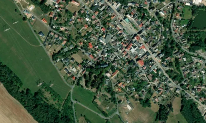 Kostel svatého Prokopa (Hodkovice nad Mohelkou) – letecký pohled