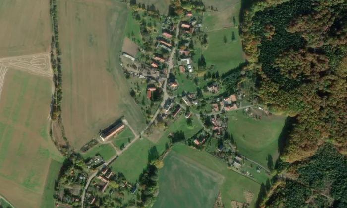Kostel svatého Prokopa (Nadslav) – letecký pohled