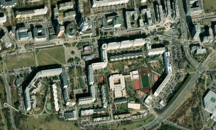Kostel svatého Prokopa (Praha) – letecký pohled