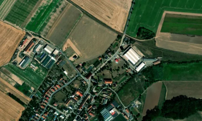 Kostel svatého Prokopa (Sobčice) – letecký pohled