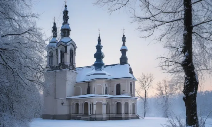 kostel svatého Prokopa (Sobkovice) – winter