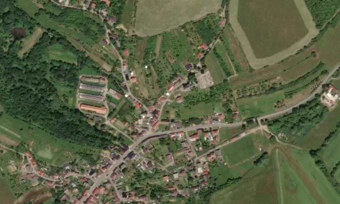 Kostel svatého Prokopa (Stříbrnice) – letecký pohled