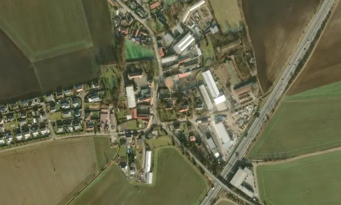 kostel svatého Prokopa ve Svémyslicích – letecký pohled