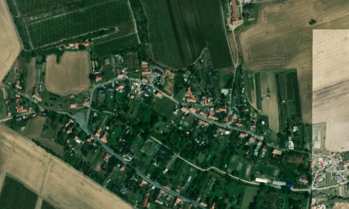 kostel svatého Stanislava (Úvaly) – letecký pohled