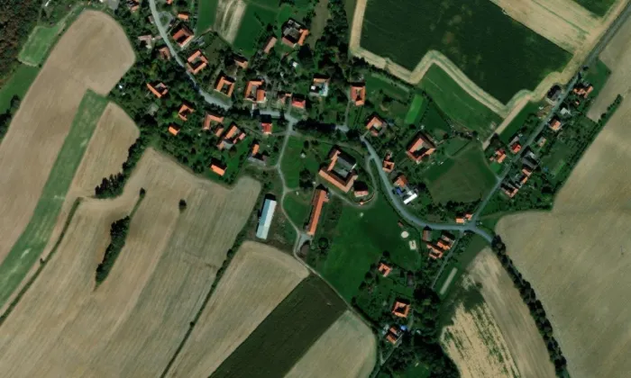 kostel svatého Urbana (Nejdek) – letecký pohled