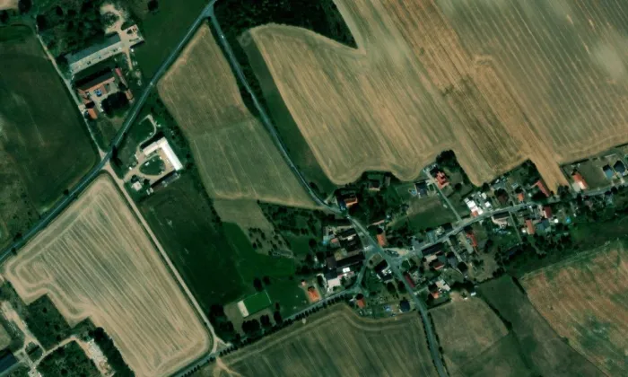 Kostel svatého Václava (Číbuz) – letecký pohled