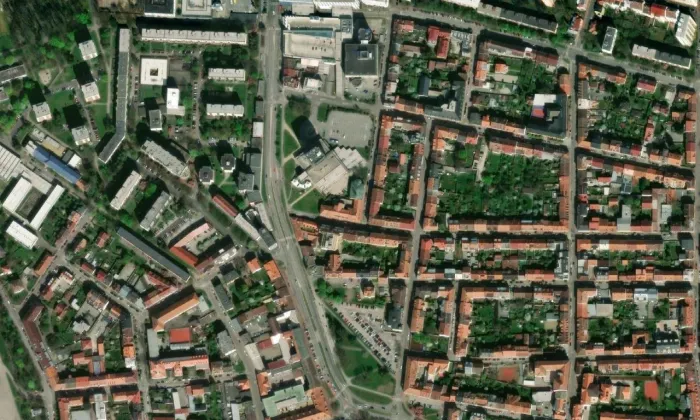 Kostel svatého Václava (České Budějovice 3) – letecký pohled