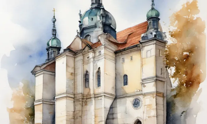 Kostel svatého Václava (Březno) – akvarel