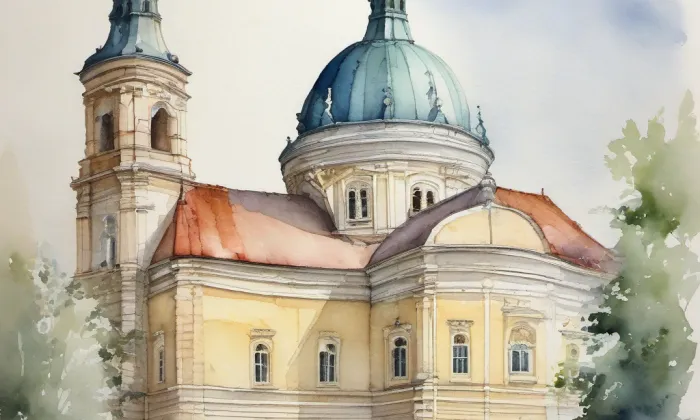 Kostel svatého Václava (Boseň) – akvarel