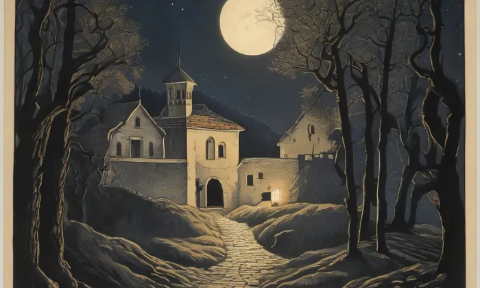 Kostel svatého Václava (Boseň) – noc
