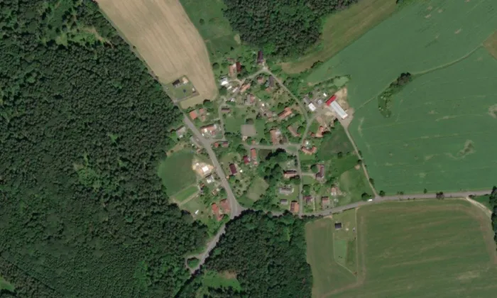 kostel svatého Václava (Hrbokov) – letecký pohled