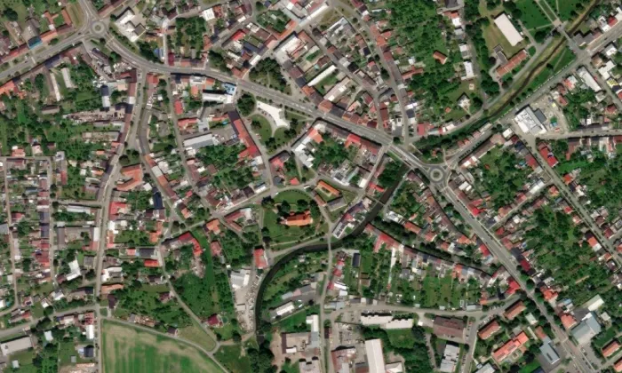 Kostel svatého Václava (Hulín) – letecký pohled
