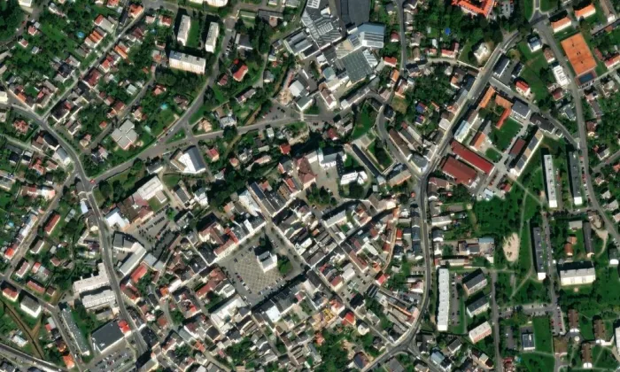 kostel svatého Václava (Lanškroun) – letecký pohled