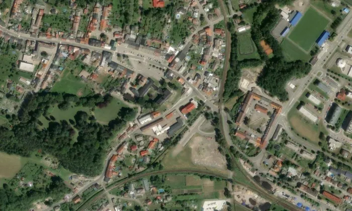 kostel svatého Václava (Letohrad) – letecký pohled