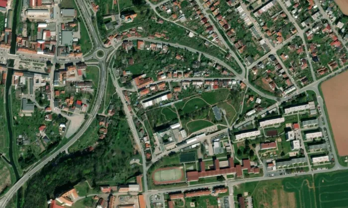 kostel svatého Václava (Letovice) – letecký pohled