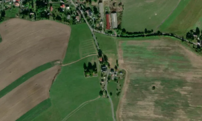Kostel svatého Václava (Malá Bukovina) – letecký pohled