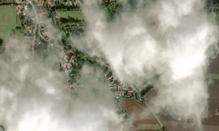Kostel svatého Václava (Vrbčany) – letecký pohled