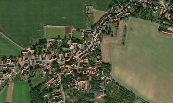 Kostel svatého Václava (Vysoká) – letecký pohled